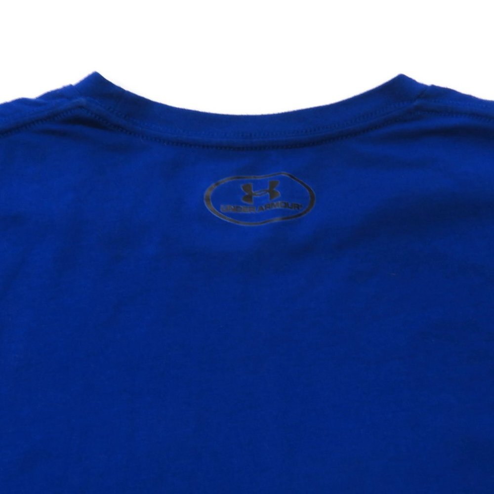 Under Armour T-Shirt Mens Medium Blue Big Logo Loose Heatgear Short Sleeve‎ Tee - Picture 4 of 4